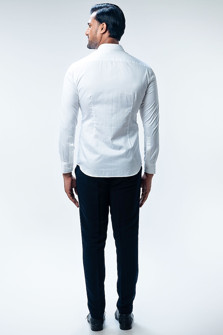 White Cotton Hand Embroidered Party Wear Shirt by Kommal Sood at Pernia's Pop Up Shop