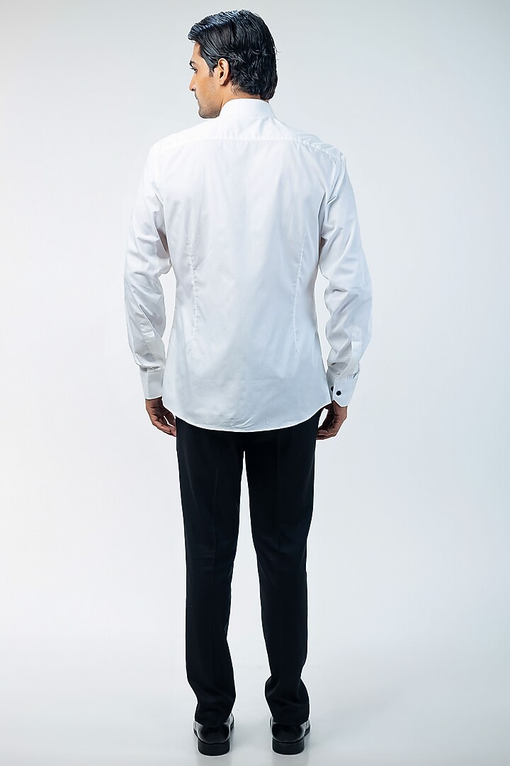 Black Cupro Hand Embroidered Tuxedo Set by Kommal Sood at Pernia's Pop Up Shop