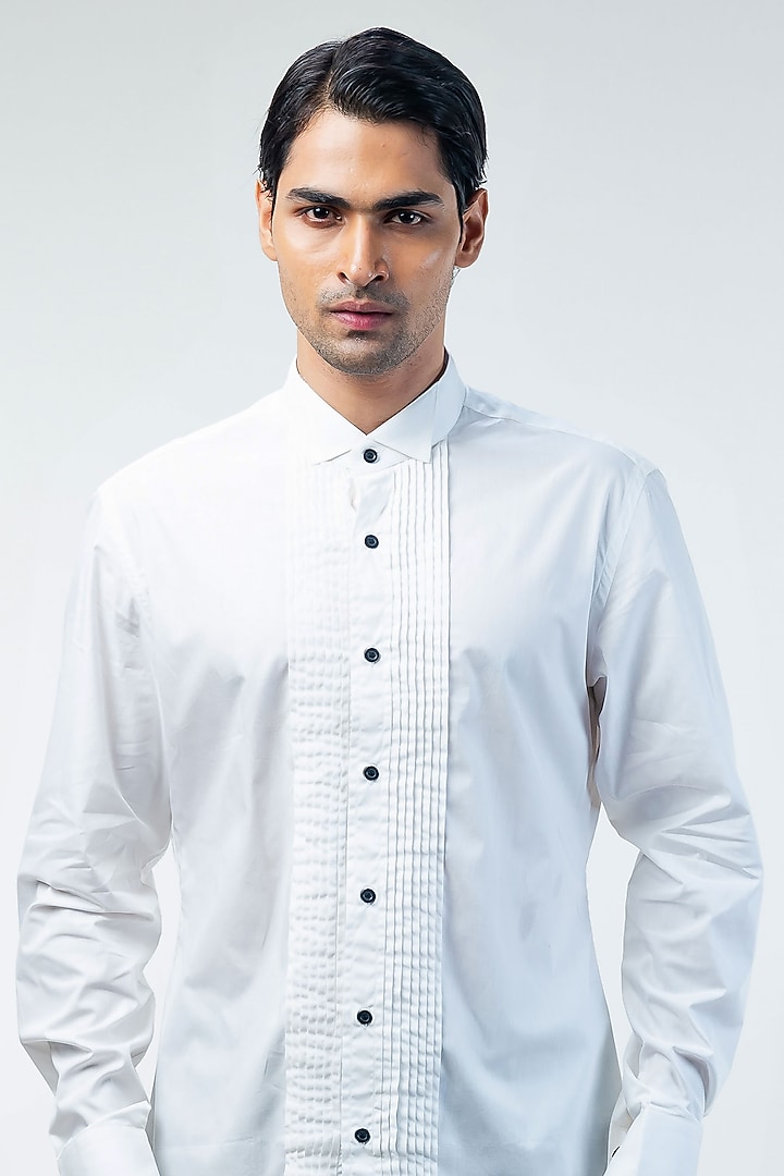 Black Cupro Hand Embroidered Tuxedo Set by Kommal Sood at Pernia's Pop Up Shop