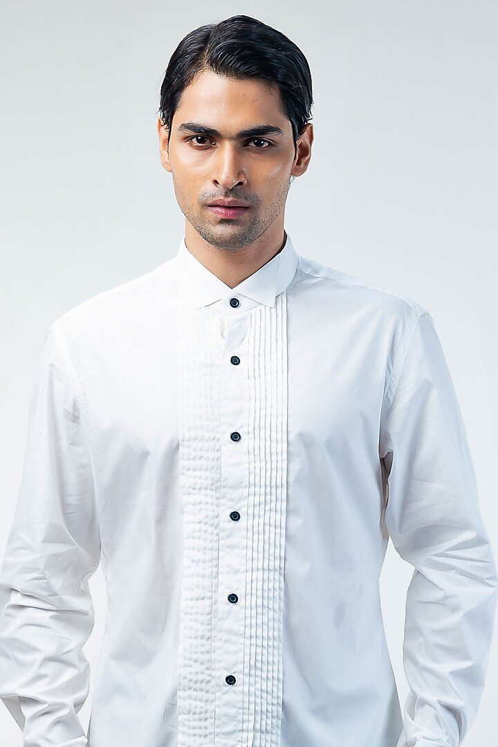 Black Cupro Hand & Machine Embroidered Tuxedo Set by Kommal Sood at Pernia's Pop Up Shop