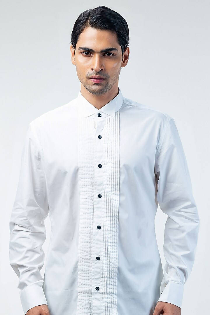 Black Cupro Hand & Machine Embroidered Tuxedo Set by Kommal Sood at Pernia's Pop Up Shop