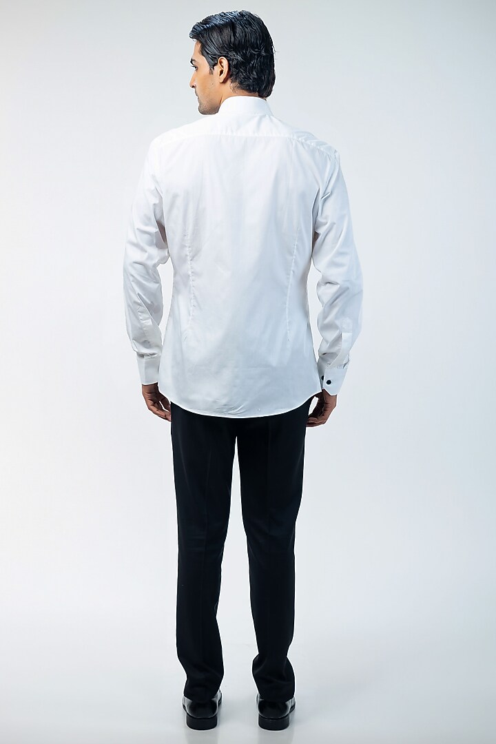 Dark Grey Cupro Hand Embroidered Tuxedo Set by Kommal Sood at Pernia's Pop Up Shop