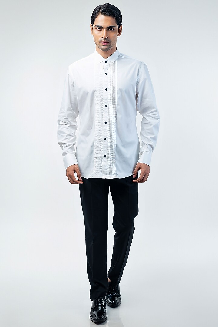 Blue Cupro Tuxedo Set by Kommal Sood at Pernia's Pop Up Shop