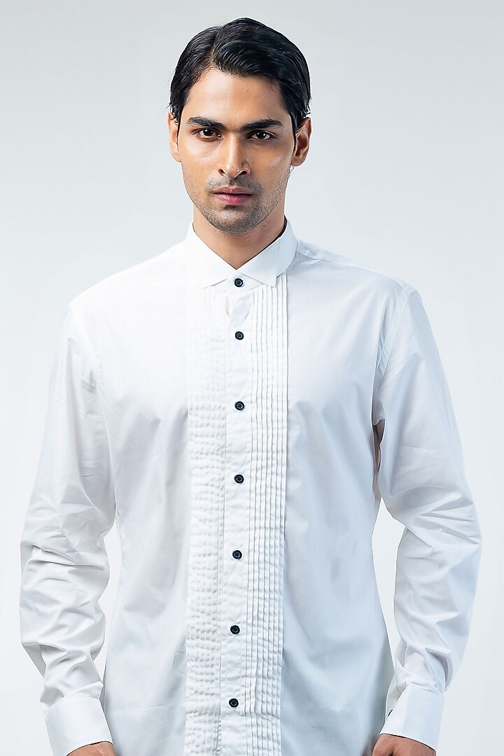 Blue Cupro Tuxedo Set by Kommal Sood at Pernia's Pop Up Shop