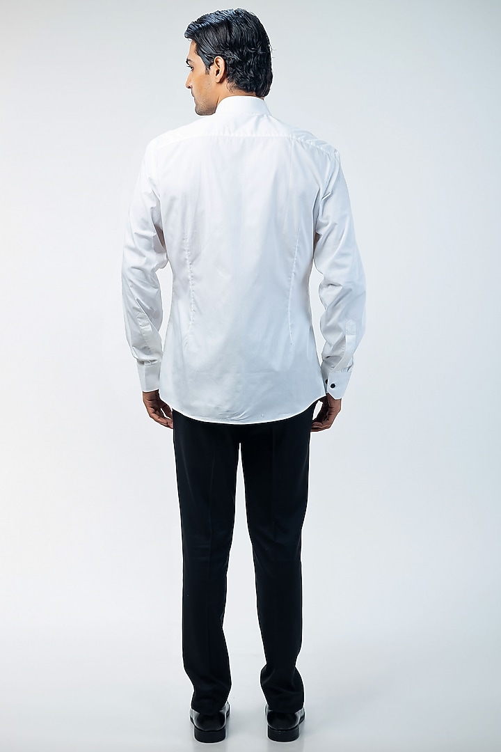 Light Grey Cupro Hand Embroidered Tuxedo Set by Kommal Sood at Pernia's Pop Up Shop