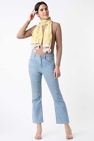 Multi Colored Eco Printed Scarf by Label Meesa