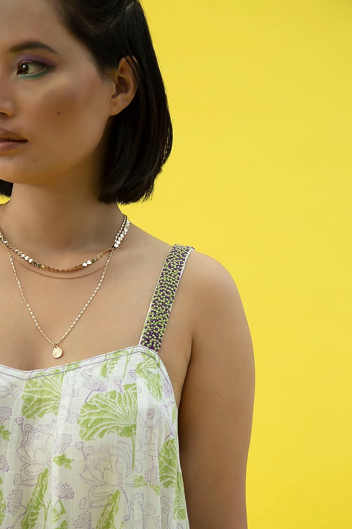 White Hand Embroidered Maxi Summer Dress by Label Meesa at Pernia's Pop Up Shop