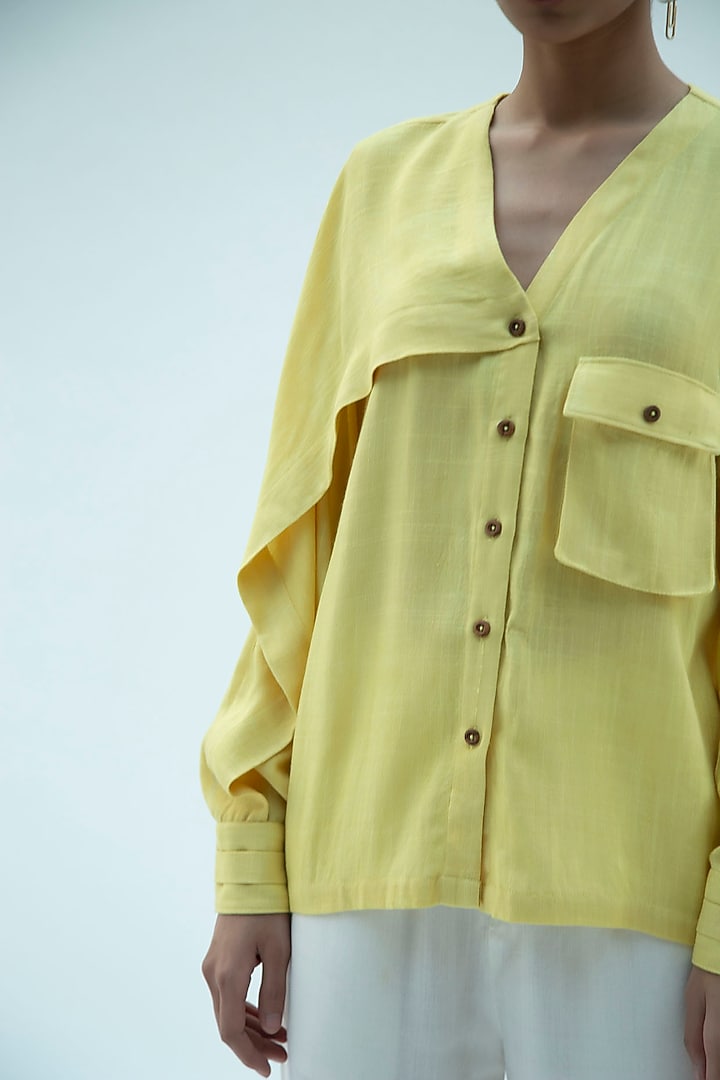 Yellow Iris Shirt by Label Meesa at Pernia's Pop Up Shop