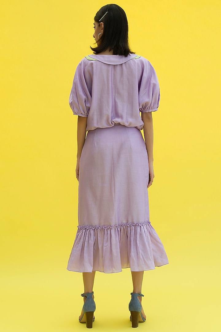 Lavender Hand Embroidered Summer Dress by Label Meesa at Pernia's Pop Up Shop