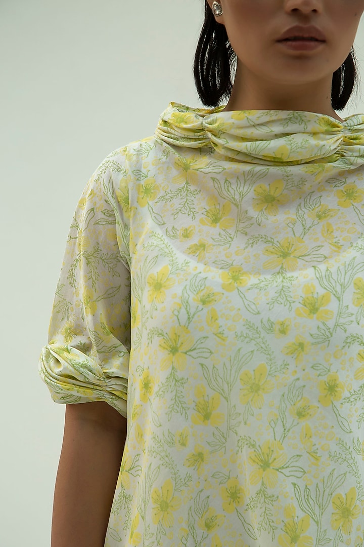 White Block Printed Summer Dress With Inner by Label Meesa at Pernia's Pop Up Shop
