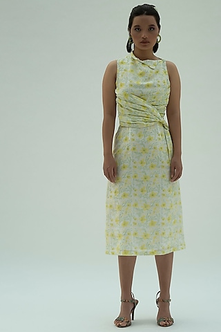 Sun White Printed Dress by Label Meesa