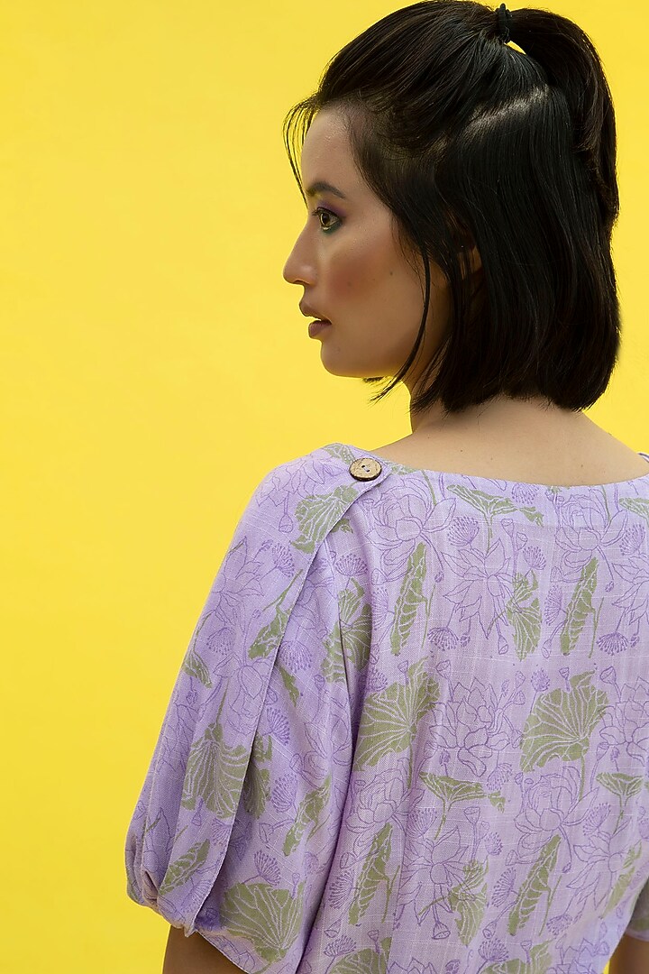 Cherry Blossom Purple Printed Shift Summer Dress by Label Meesa at Pernia's Pop Up Shop
