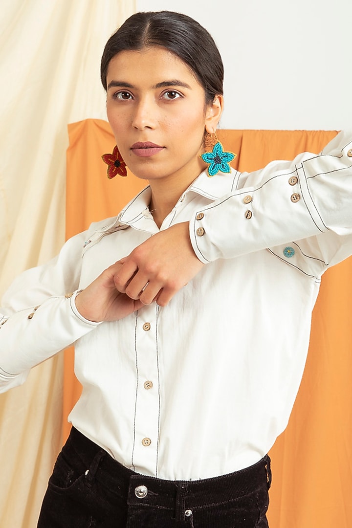 White Cotton Poplin Shirt by Label Meesa at Pernia's Pop Up Shop