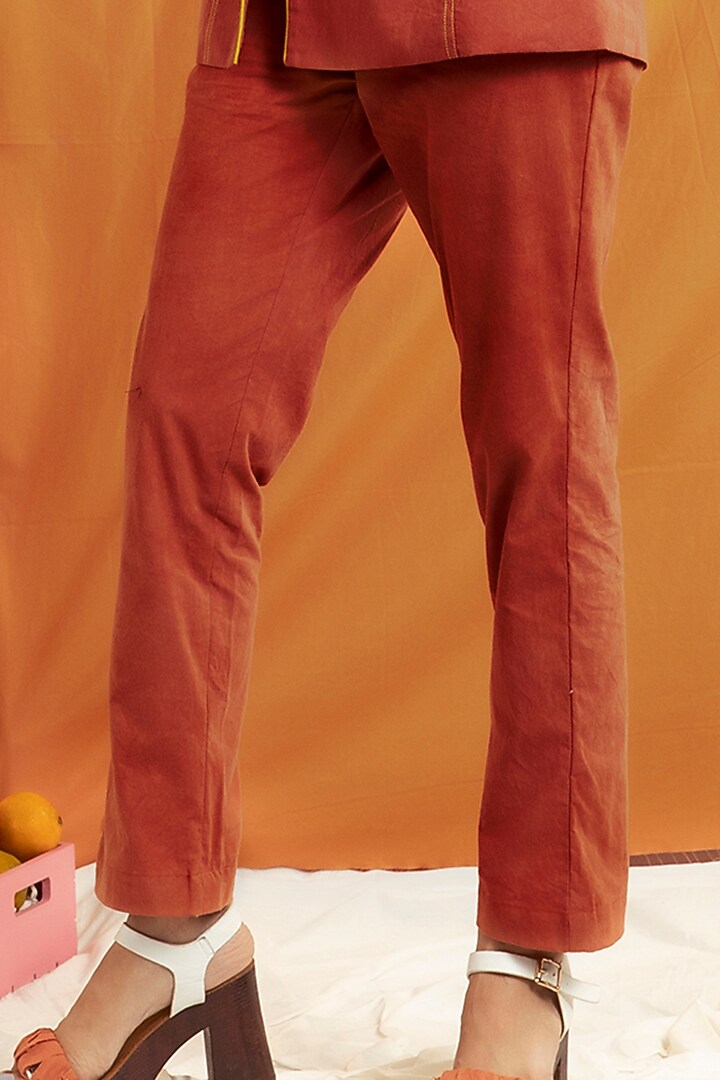 Brown Cotton Poplin Blazer Set by Label Meesa at Pernia's Pop Up Shop