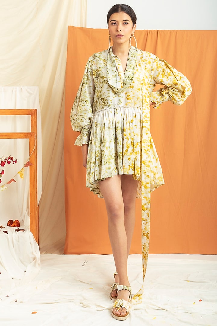 Multi-Coloured Printed Mini Summer Dress by Label Meesa at Pernia's Pop Up Shop