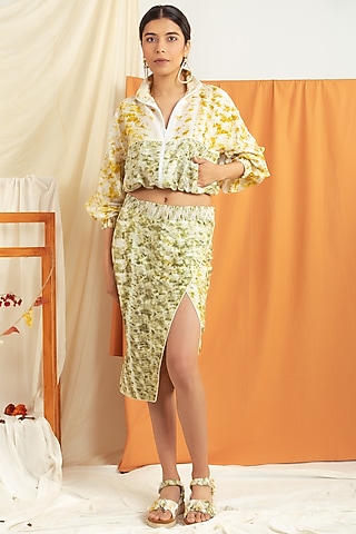Multi-Coloured Printed Skirt Set by Label Meesa