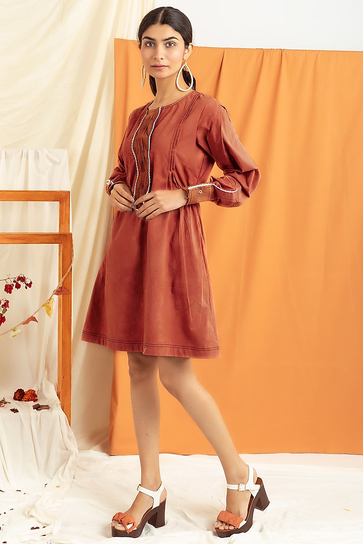 Red Cotton Poplin Tunic by Label Meesa