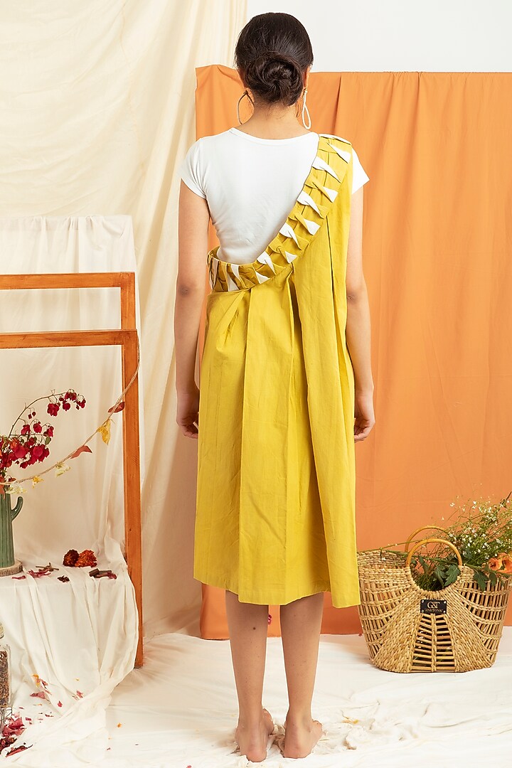 Bright Yellow Flared Knee-Length Summer Dress by Label Meesa at Pernia's Pop Up Shop