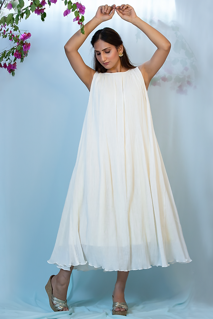 Off-white Cotton Tunic by Label Meesa at Pernia's Pop Up Shop