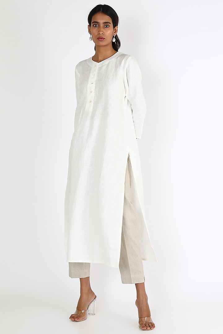 White Linen Tunic by Linen And Linens
