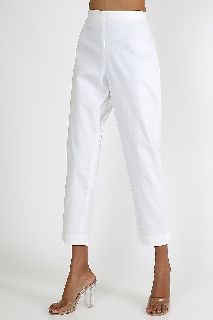 White Linen Pants by Linen And Linens at Pernia's Pop Up Shop