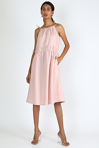 Blush Pink Skater Dress by Linen And Linens