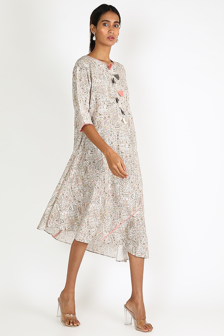 Multi Colored Printed Dress by Linen And Linens