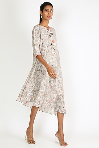 Multi Colored Printed Dress by Linen And Linens