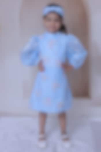 Multi-Colored Net Embellished Dress For Girls by Little Loom at Pernia's Pop Up Shop