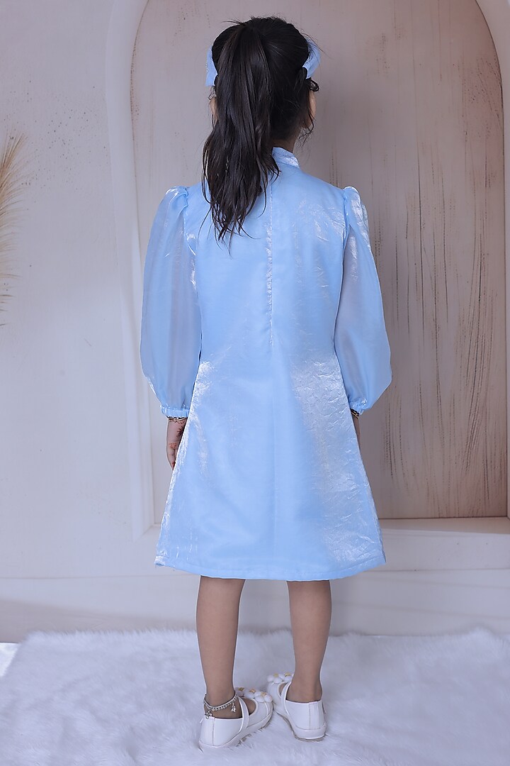 Multi-Colored Net Embellished Dress For Girls by Little Loom at Pernia's Pop Up Shop