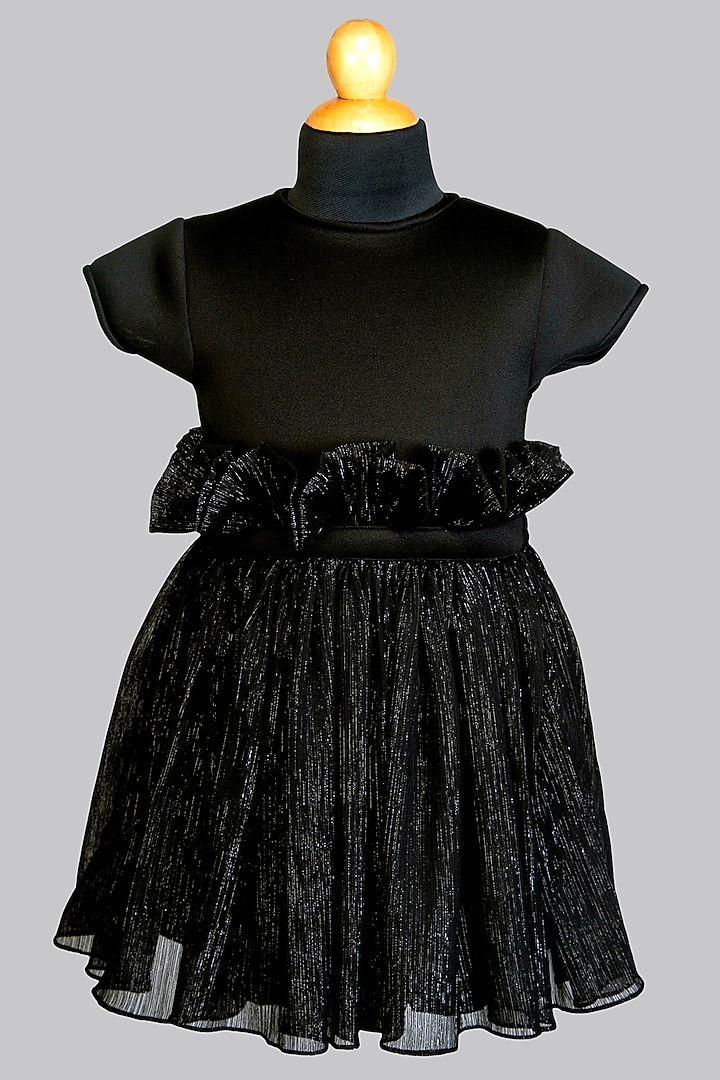 Black Georgette Dress For Girls by Little Luxe at Pernia's Pop Up Shop