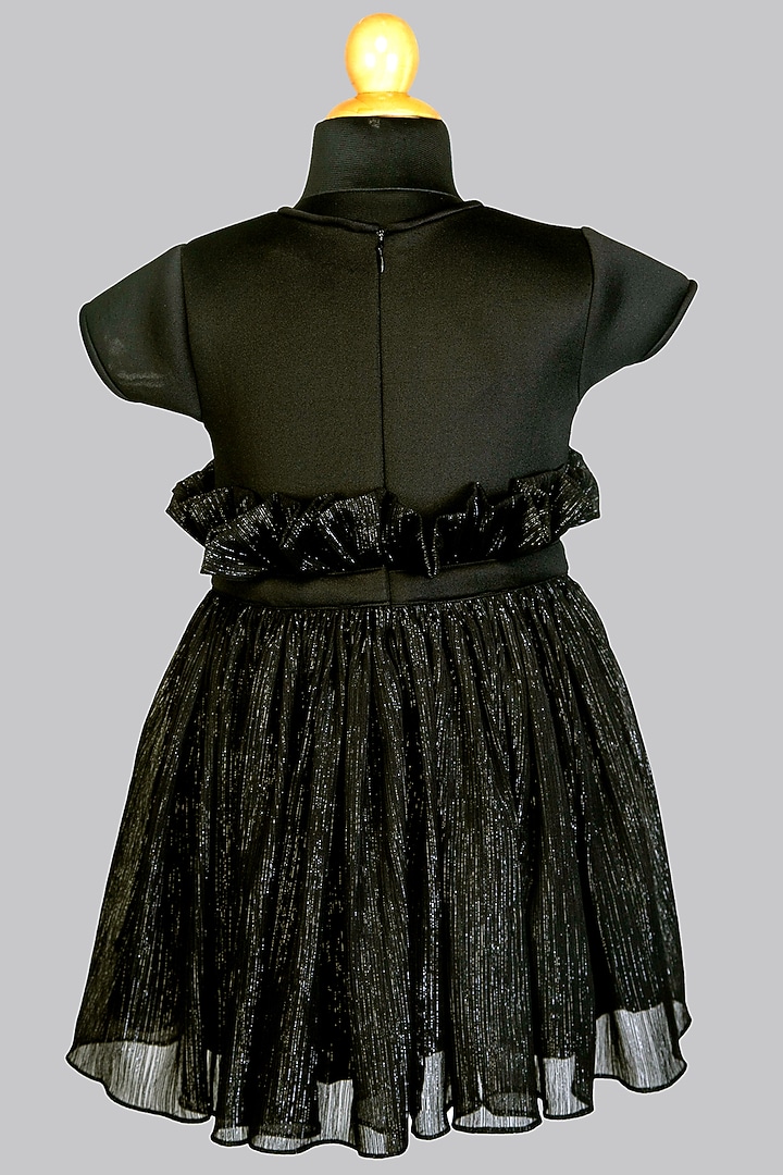Black Georgette Dress For Girls by Little Luxe at Pernia's Pop Up Shop