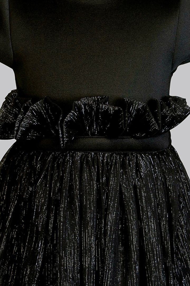 Black Georgette Dress For Girls by Little Luxe at Pernia's Pop Up Shop