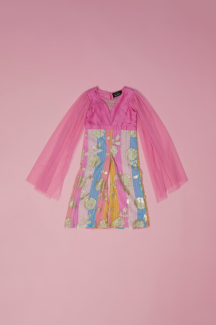 Pink Embellished Jumpsuit Design by Little Luxe at Pernia's Pop Up Shop