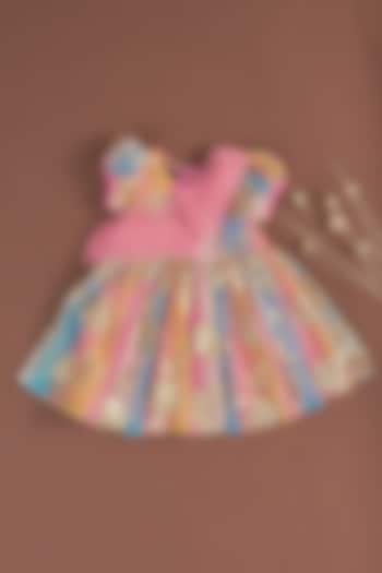 Multi-Colored Embellished Dress For Girls by Little Luxe