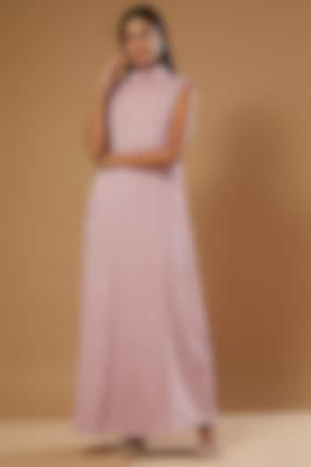 Pink Crepe Gown by Label Muskan Agarwal