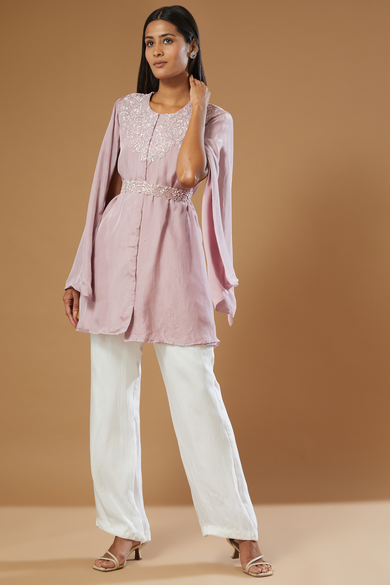 Mauve Embroidered Top by Label Muskan Agarwal at Pernia's Pop Up Shop