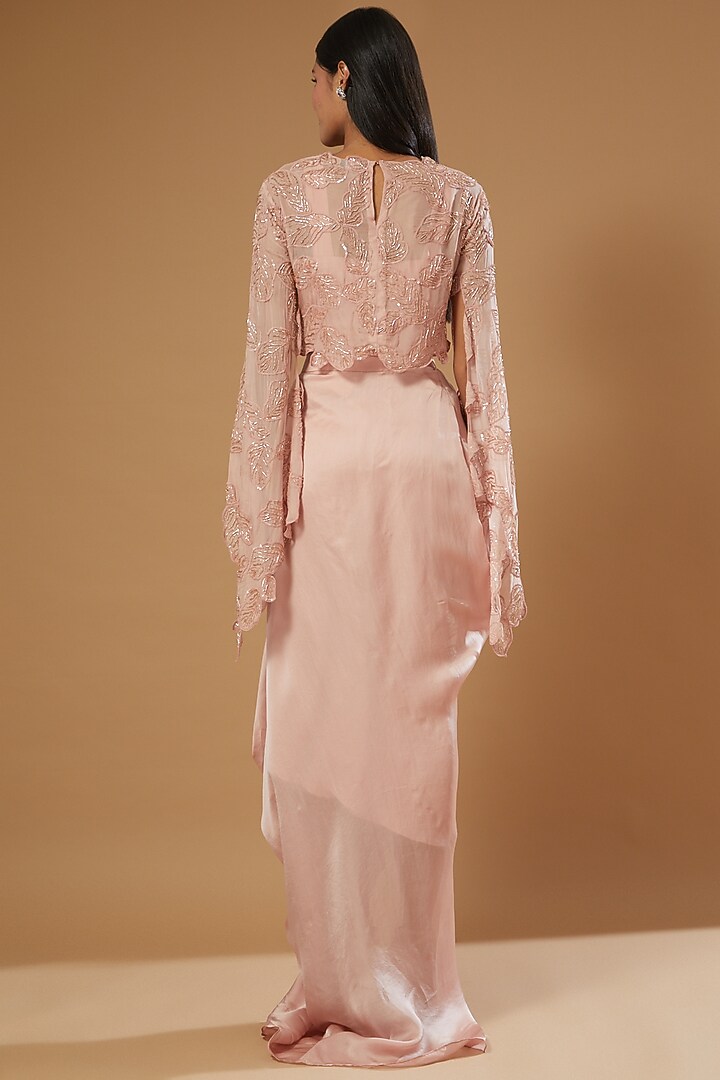 Pink Organza Skirt Set by Label Muskan Agarwal at Pernia's Pop Up Shop