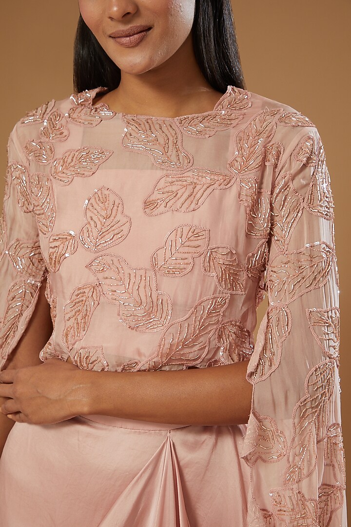 Pink Organza Skirt Set by Label Muskan Agarwal at Pernia's Pop Up Shop