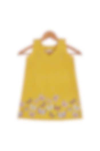 Yellow Printed Night Wear For Girls by Li'l Me