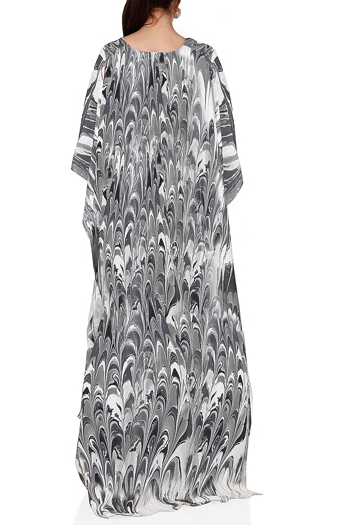Black & Grey Printed Drape Summer Dress by Limerick By Abirr N' Nanki at Pernia's Pop Up Shop