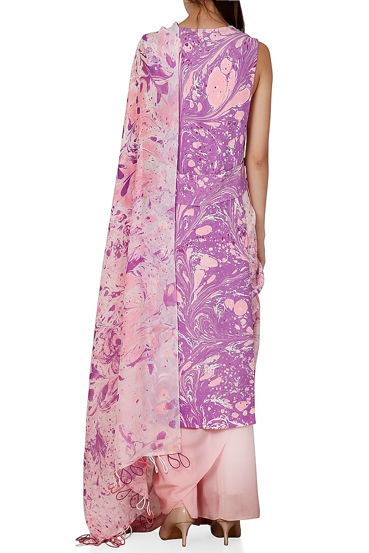 Purple Digital Printed Jacket by Limerick By Abirr N' Nanki at Pernia's Pop Up Shop