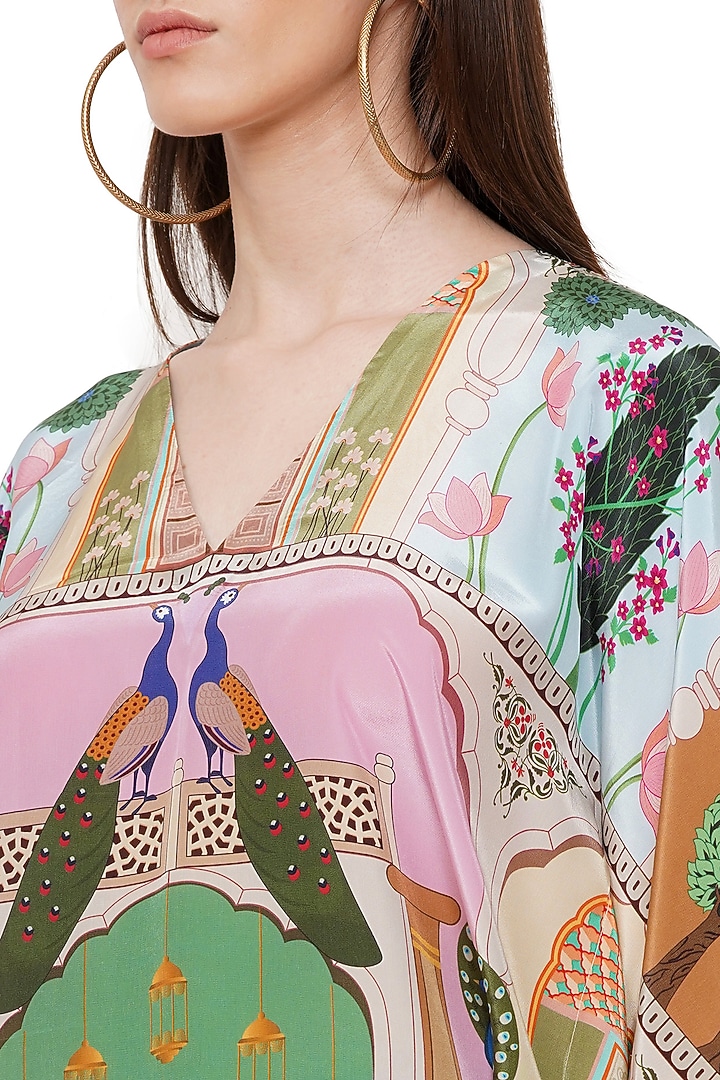 Multi-Coloured Printed Kaftan Top by Limerick By Abirr N' Nanki at Pernia's Pop Up Shop