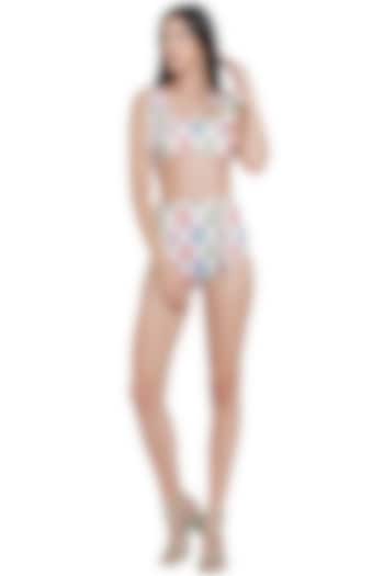 White Printed Bikini Set by Limerick By Abirr N' Nanki at Pernia's Pop Up Shop