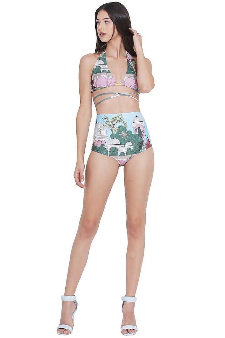 Multi-Coloured Printed Bikini Set by Limerick By Abirr N' Nanki at Pernia's Pop Up Shop