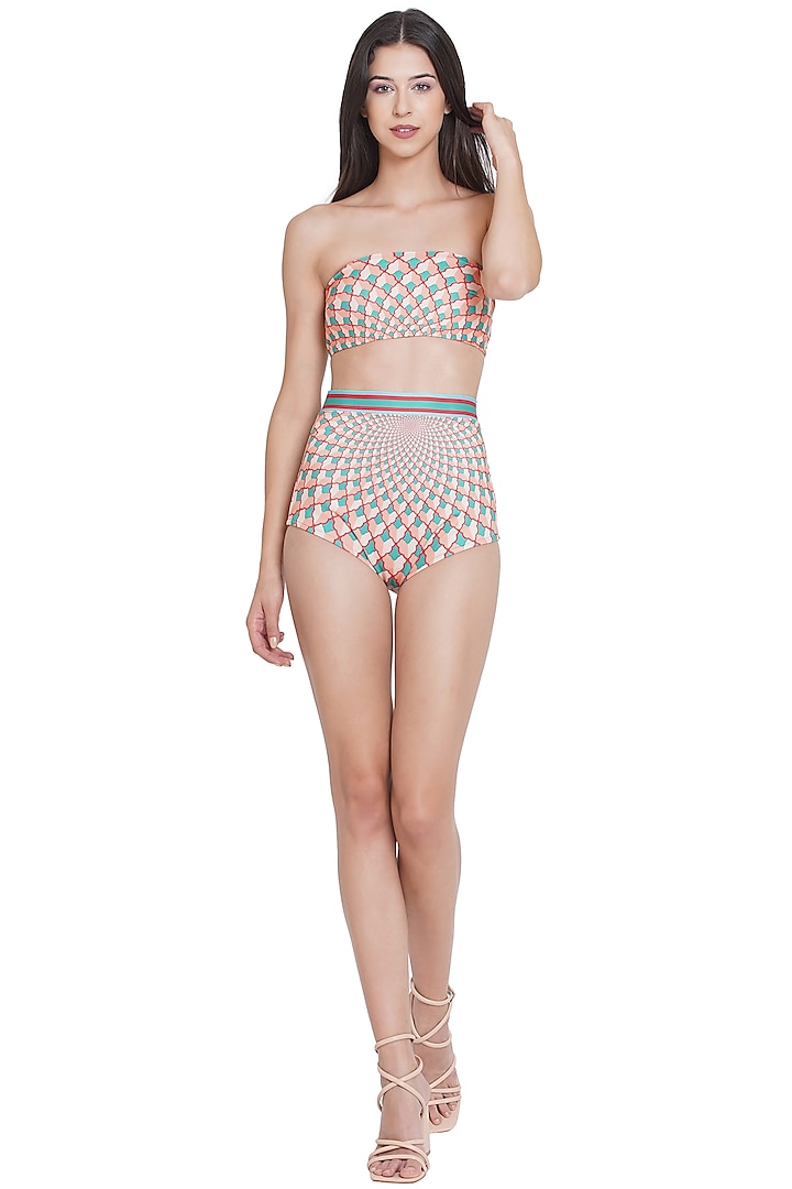 Multi-Coloured Printed Bikini Set by Limerick By Abirr N' Nanki