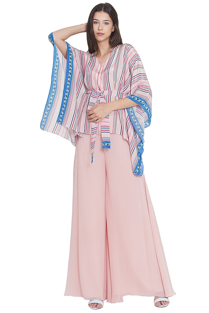 Pink Printed Kaftan Top by Limerick By Abirr N' Nanki at Pernia's Pop Up Shop