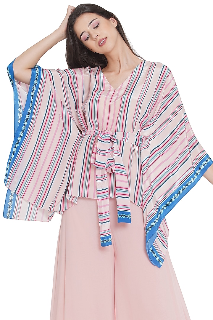 Pink Printed Kaftan Top by Limerick By Abirr N' Nanki at Pernia's Pop Up Shop
