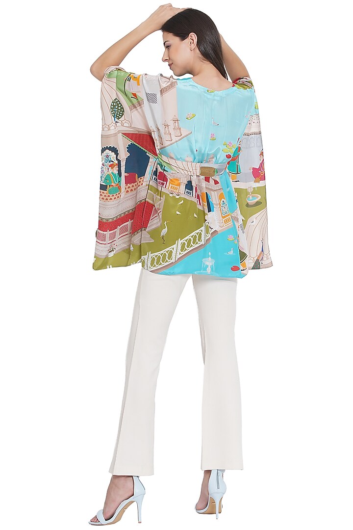 Multi-Coloured Printed Kaftan Top by Limerick By Abirr N' Nanki at Pernia's Pop Up Shop