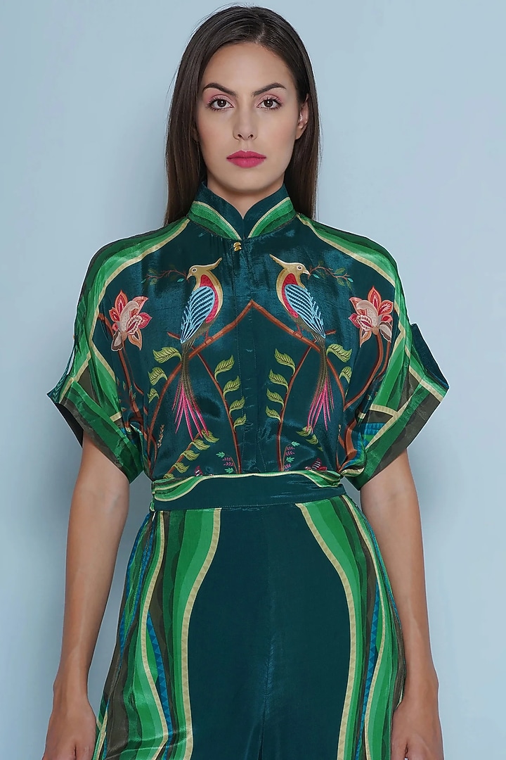 Multi-Colored Crepe Printed Shirt by Limerick By Abirr N' Nanki at Pernia's Pop Up Shop